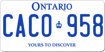 ON license plate CACO958