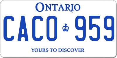 ON license plate CACO959