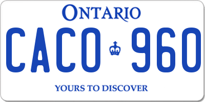 ON license plate CACO960