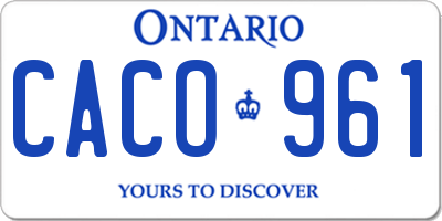 ON license plate CACO961