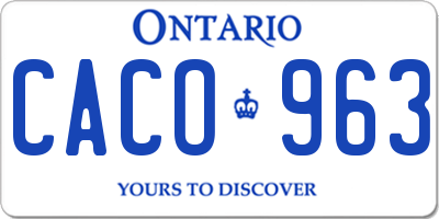 ON license plate CACO963