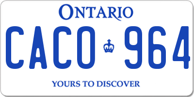 ON license plate CACO964