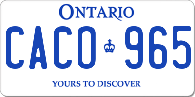 ON license plate CACO965