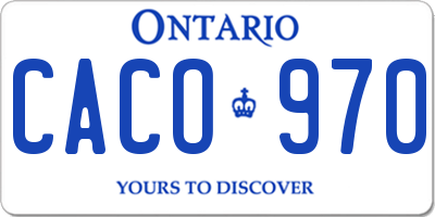 ON license plate CACO970