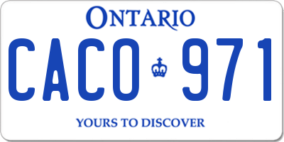 ON license plate CACO971