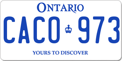 ON license plate CACO973