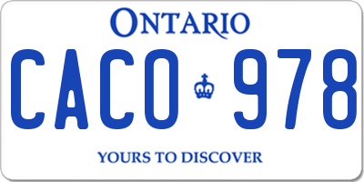 ON license plate CACO978