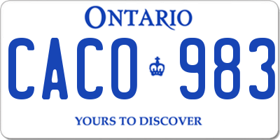 ON license plate CACO983