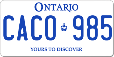 ON license plate CACO985