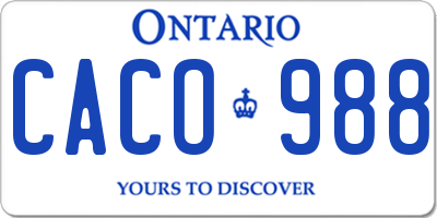 ON license plate CACO988