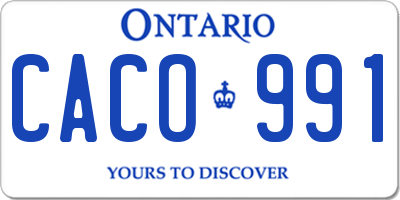 ON license plate CACO991