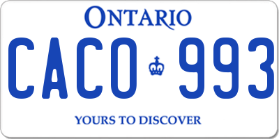 ON license plate CACO993