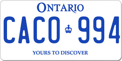 ON license plate CACO994