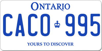 ON license plate CACO995