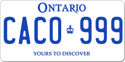 ON license plate CACO999