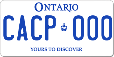 ON license plate CACP000