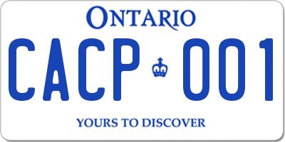 ON license plate CACP001