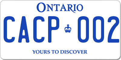 ON license plate CACP002