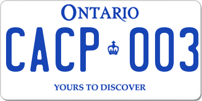 ON license plate CACP003