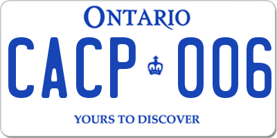 ON license plate CACP006