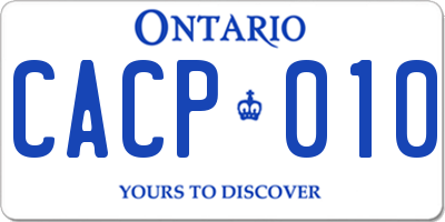 ON license plate CACP010