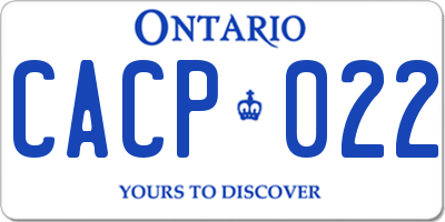 ON license plate CACP022