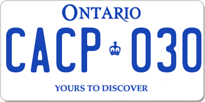 ON license plate CACP030