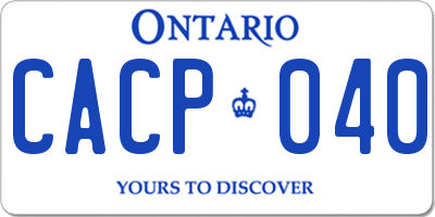 ON license plate CACP040