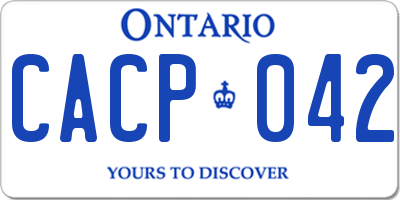 ON license plate CACP042