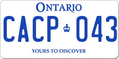 ON license plate CACP043