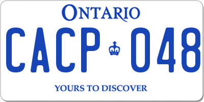 ON license plate CACP048