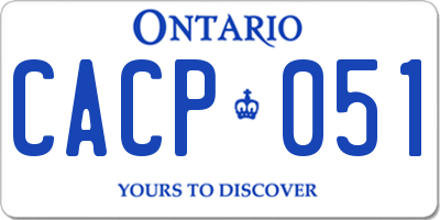 ON license plate CACP051