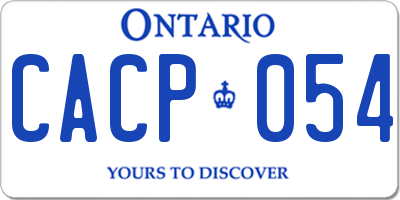 ON license plate CACP054