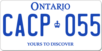 ON license plate CACP055