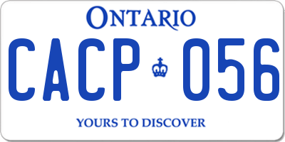 ON license plate CACP056