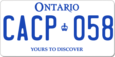 ON license plate CACP058