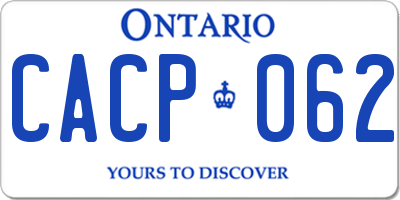 ON license plate CACP062