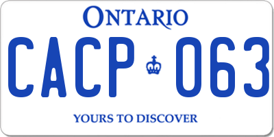 ON license plate CACP063