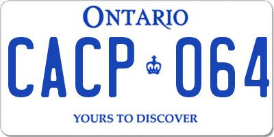 ON license plate CACP064