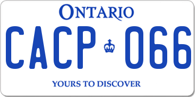 ON license plate CACP066