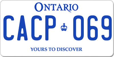 ON license plate CACP069