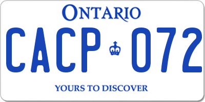 ON license plate CACP072