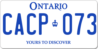 ON license plate CACP073