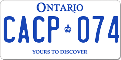 ON license plate CACP074