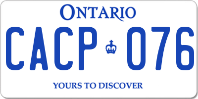 ON license plate CACP076