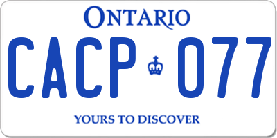 ON license plate CACP077