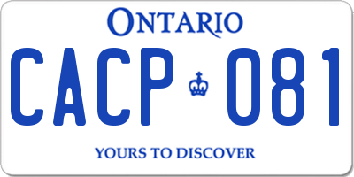 ON license plate CACP081