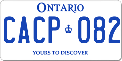 ON license plate CACP082