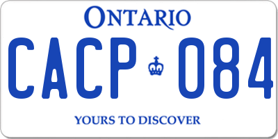 ON license plate CACP084