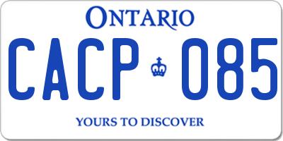 ON license plate CACP085